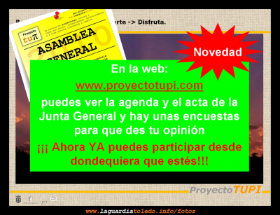 NOVEDAD - Ahora ya no hay escusa para no participar -
Palabras clave: NOVEDAD - Ahora ya no hay escusa para no participar -