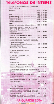 Programa 2006
Teléfonos de interés
Palabras clave: Programa 2006