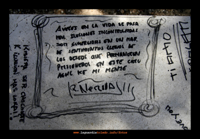 Pintada hecha en un banco de la Ermita del Santo  Niño. (Sábado 9 de Agosto de 2008
