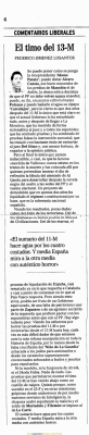Articulo publicado por Federico Jimenez Losantos en El Mundo de 13 de Marzo de 2006 en donde hace una alusión al Santo Niño de La Guardia
Palabras clave: Santo Niño periódicos