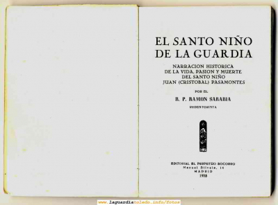Historia del Santo Niño de La Guardia del Padre Ramón Sarabia, 1955 Editorial Perpetuo Socorro Presentación
Palabras clave: Historia del Santo Níño Ramón Sarabia 1955