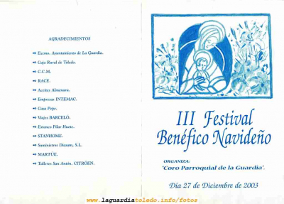 Festival Benéfico Navideño en favor de Manos Unidas 2003

