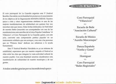 Festival Benéfico Navideño en favor de Manos Unidas 2006
