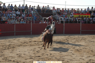 Fiestas de 2005. Rejoneador en plena faena el día 24 de Septiembre
