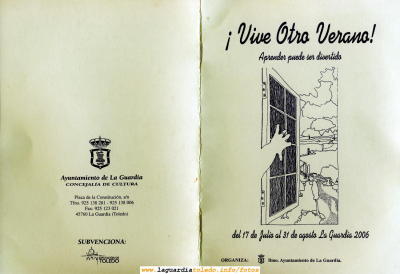Portada del folleto que ha publicado el Ayuntamiento en una campaña de talleres de verano para educación infantil, primaria y secundaria en la localidad
