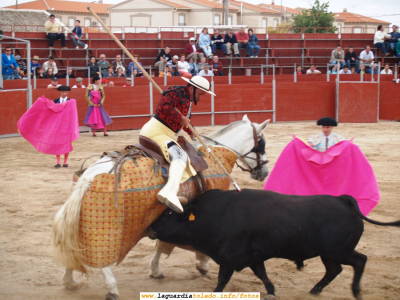 24 de Septiembre de 2006. Corrida de toros en la plaza ambulante
Instantánea del picador y el toro
