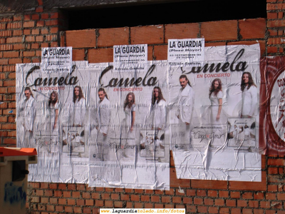 Cartel anunciador de la actuación estelar en nuestras próximas Fiestas Patronales
El grupo Camela actúa el 23 de Septiembre de 2006 en La Guardia
