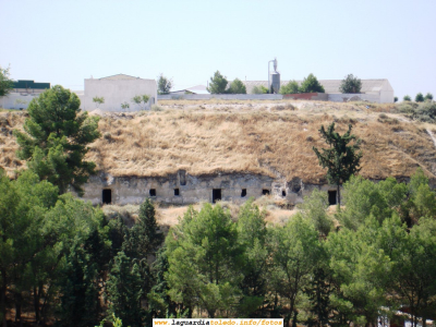 Imagen de cuevas vistas desde la Calle de las Cuevas de Palacio en la villeta.
Las cuevas se encuentran al otro lado de la antigua Carretera de Andalucía
