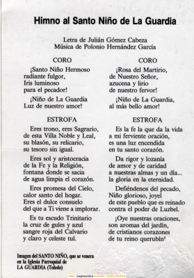 Himno al Santo Niño.
Este es el reverso de la postal adjunta del Santo Niño
