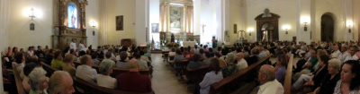 Subida del Santo Niño a la Iglesia. Panorámica en la misa. 3-09-2011
