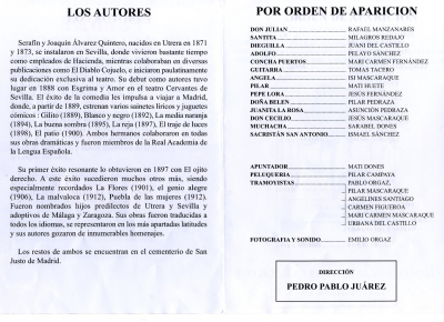 Cartel anunciador del teatro de la Asociación de Mujeres la Rosaleda "Puebla de las Mujeres"

