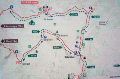Ruta de Don Quijote (específica de la zona de La Guardia)
Aquí podemos ver un mapa de la ruta, incluída la Guardia y sus pueblos de alrededor.
Palabras clave: ruta don quijote