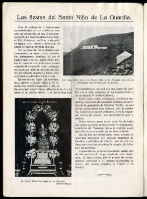 Revista 1924
Artículo del nº 23 de la revista "El Castellano Gráfico" en donde se habla del Santo Niño de La Guardia.
Pincha en la foto para verla con más detalle
Palabras clave: revista El Castellano Gráfico