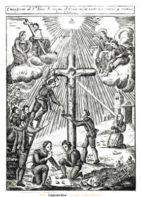 Colección de grabados de la Historia del Santo Niño
Estos grabados han estado durante muchos años delante de todos los guardiolos. Estamos seguros de que ahora cuando los vean se quedarán sorprendidos. Si es así, quedará demostrado el dicho de que [b]"No es lo mismo [i]mirar[/i] que [i]ver[/i]"[/b] 

[img]http://www.laguardiatoledo.info/fotos/resources/logo_tupi_bn_w65_conbordes.jpg[/img]

[i]Empieza a ver a La Guardia de un modo diferente[/i]

Podéis ver todos los grabados juntos en la Guardiapedia [url=http://www.laguardiatoledo.info/guardiapedia/Grabados_del_Santo_Ni%C3%B1o][color=navy][i][b]Grabados del Santo Niño en la Guardiapedia[/b][/i][/color][/url].[/b]

Palabras clave: Colección de grabados de la Historia del Santo Niño