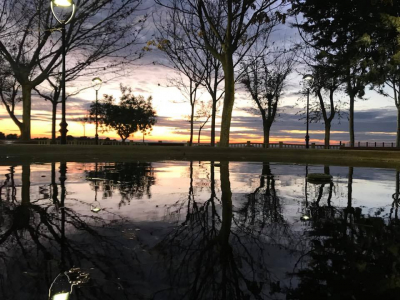 Puesta de sol en el puente de la Constitución
