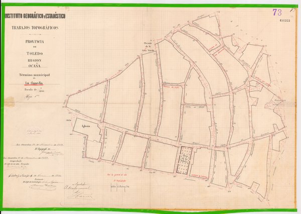 Plano de 1880 en alta resolución de La Guardia (2/4) en el formato de visualización interactivo con controles
