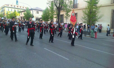 Banda de tambores y cornetas
Banda de tambores y cornetas en la procesión del Santo Cristo, el viernes en Aranjuez
Palabras clave: cornetas y tambores