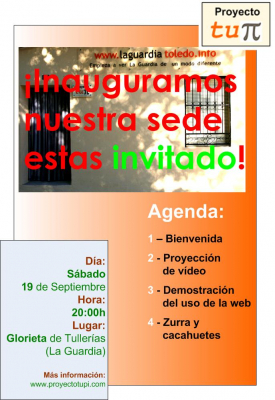Inauguración de nuestra sede
ASOCIACIONES CULTURALES: Proyecto Tupi
Palabras clave: Inauguración de nuestra sede