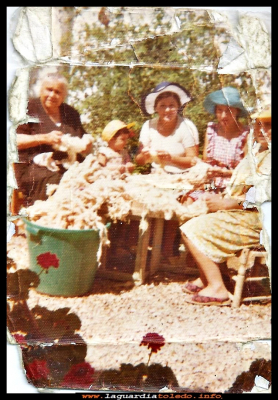 La lana
Esmotando lana. Cada año en el verano se deshacía el colchón de lana para volver a ahuecar la lana y ponerla esponjosa, y así quedar mullido y blando.
En este menester están: Salustiana, Inés, Mari y Paca, años 70.

Palabras clave:  lana colchón