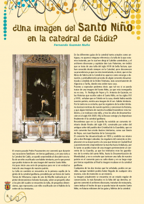 Artículo de Fernando Guzmán Nuño sobre la imágen del Santo Niño de la catedral de Cádiz extraído del programa de fiestas 2010
