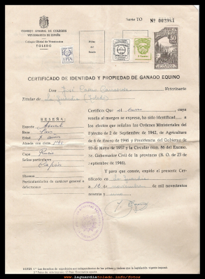 guia de los borricos
Documento para identificar las caballerías, este data del año 1961, y el dueño era Vicente Peláez.
EL CURSO DE LA VIDA: Los trabajos y oficios
Palabras clave: Documento para identificar las caballerías