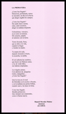 la primavera
Poesía a la primavera (23-4-2013)
Palabras clave: la primavera 