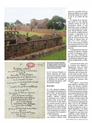 Jośe Sánchez Labrador 2
Artículo sobre José Sánchez Labrador que aparece hoy en la Publicación semanal del Arzobispado de Toledo “Padre Nuestro”, es el jesuita nacido en La Guardia en 1717 y que fue bastante importante en las reducciones jesuíticas de la zona de las actuales Uruguay, Paraguay y Argentina. En la película “La Misión” el jesuita encarnado por Jeremy Irons, tiene algún toque biográfico de nuestro ilustre paisano.
Palabras clave: José Sánchez Labrador