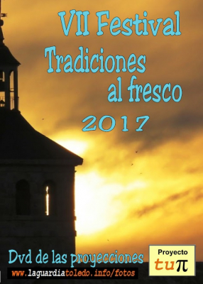 Ya a la venta el DVD de Tradiciones al fresco 2017
Hemos agrupado los 2 vídeos del VII Festival de "Tradiciones al fresco", iniciativa de entretenimiento realizada por la Asociación Cultural Proyecto Tupi. 
Colabora con la asociación por tan solo 5€. 
Contiene los vídeos: 
1. "Recuerdos de Juventud" (Inés de la Cruz y Teodoro Alonso) 
2. "Descubriendo a José Sánchez Labrador en el III centenario de su nacimiento" (Fernando Guzmán).
Maquetación de DVD: Juán Luis Redajo y Enrique de la Cruz.
Diseño Portada: Fernando Navarro


