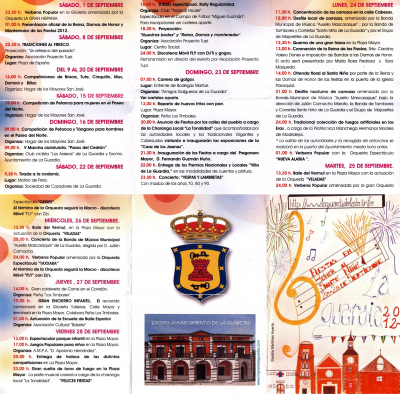 Programa de mano de las fiestas 2012
