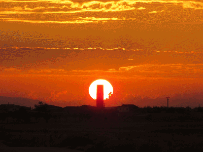 Puesta de sol por el depósito de las Casitas Nuevas . 1-11-2016
