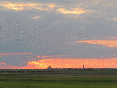 Puesta de sol desde la carretera Lillo el día de San Isidro 2016
