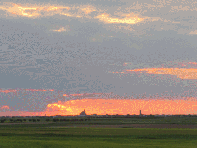 Puesta de sol desde la carretera Lillo el día de San Isidro 2016
