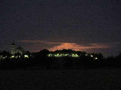 Salida de la luna llena por el valle del Cedrón a 4 kms de La Guardia
