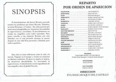 Programa de mano del teatro de la Rosaleda "Cuatro corazones con freno... y marcha atrás" (2/2)
