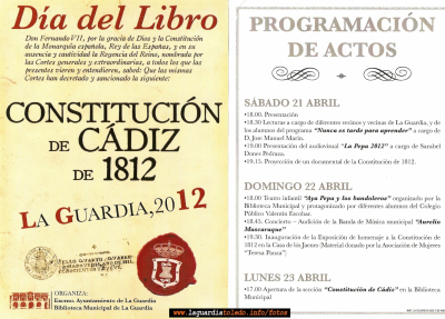 Día del  Libro 2012. Programación.
Palabras clave: día del libro