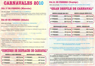 Programa de carnaval 2010.
Palabras clave: Programa de carnaval 2010