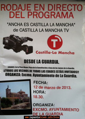 Rodaje en directo del programa de televisión de Catilla -La Macha " ANCHA ES CASTILLA LA MANCHA"
Palabras clave: television de castilla la mancha