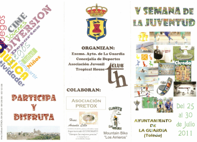 Programa de actos de la V Semana de la junventud.
Palabras clave: semana de la juventud