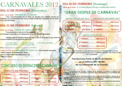 Programa de carnaval 2012
FIESTAS, CELEBRACIONES Y TRADICIONES: < Los Carnavales
Palabras clave: carnaval