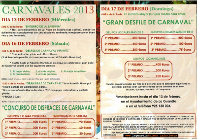 Programa Carnavales 2013.
Palabras clave: carnaval 2013