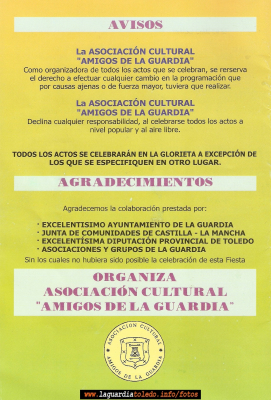 Programa de Fiestas de Castilla la Mancha 2011.
Palabras clave: castilla la mancha