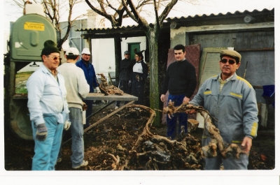 Cortando leña
Preparando la leña para la estufa, hay que pasar el invierno calentitos.
