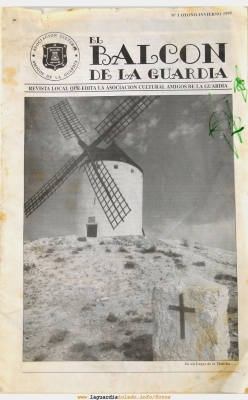Primer número de "El Balcón de La Guardia" aparecido en el otoño del 1995
Ejemplar que nos ha cedido [url=http://www.laguardiatoledo.info/fotos/thumbnails.php?album=search&type=full&search=pepe+masena][color=blue][b]Pepe Masena[/b][/color][/url] y al que agradecemos su ayuda. [img]http://www.laguardiatoledo.info/visualizador/imgs/libro_ico.gif[/img][url=http://www.laguardiatoledo.info/visualizador/elbalcondelaguardia/1995-1/][color=red][b]HOJEAR[/b][/color][/url]
Palabras clave: Primer número de "El Balcón de La Guardia" aparecido en el otoño del 1995
