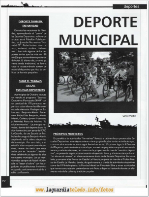 El Balcón de La Guardia
Nº 1 de la revista cultural de información local  el Balcón de La Guardia
Pagina 22



Palabras clave: revista cultural