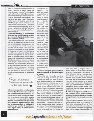  El balcón de La Guardia
 Nº 1 de la revista cultural de información local El Balcón de La Guardia.
Pagina 12
Palabras clave: revista cultural