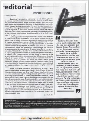 El balcón de La Guardia
Nº 1 de la de información local El Balcón de La Guardia.
Página 3
Palabras clave: revista cultural