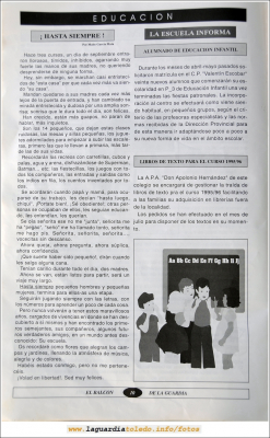 Primer número de "El Balcón de La Guardia" aparecido en el otoño del 1995. Página 10
Palabras clave: el balcon de la guardia