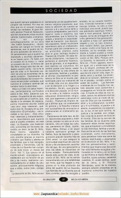 Primer número de "El Balcón de La Guardia" aparecido en el otoño del 1995. Página 13
Palabras clave: el balcon de la guardia
