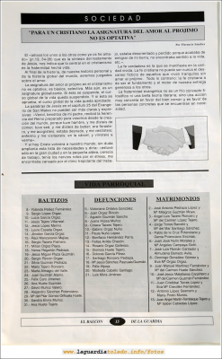 Primer número de "El Balcón de La Guardia" aparecido en el otoño del 1995. Página 15
Palabras clave: el balcon de la guardia