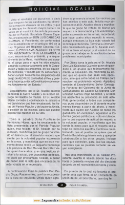 Primer número de "El Balcón de La Guardia" aparecido en el otoño del 1995. Página 18
Palabras clave: el balcon de la guardia 1995